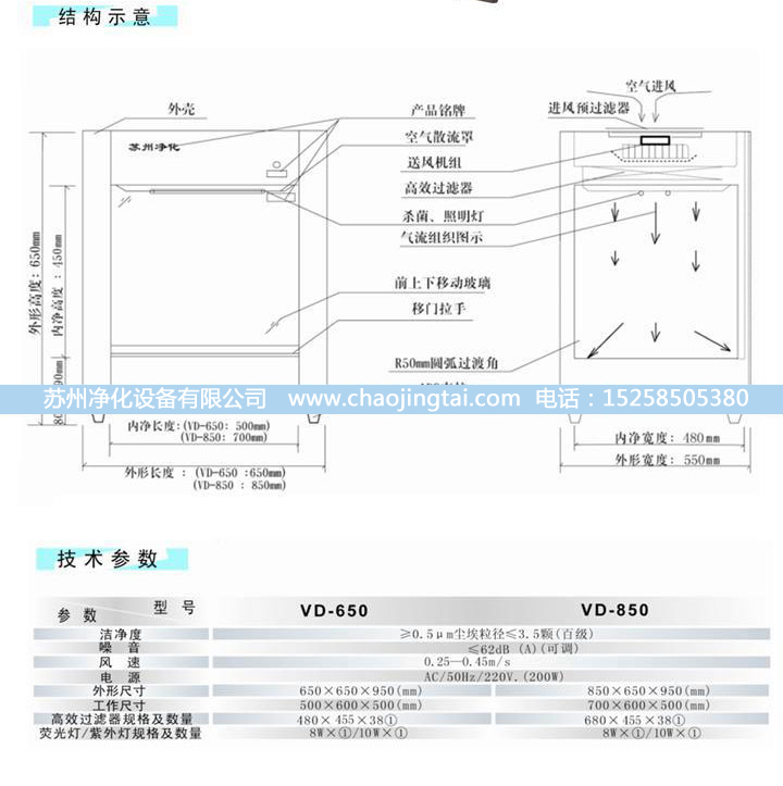 HD-650臺(tái)式水平送風(fēng)QS認(rèn)證超凈臺(tái)/凈化工作臺(tái)